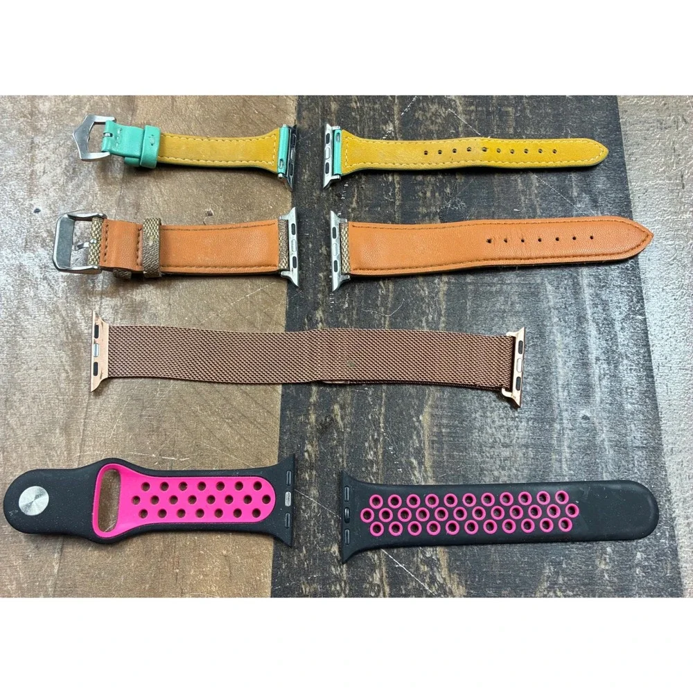 Apple Watch Band Lot 4pc Coach Signature Teal Leather Rose Gold Mesh Sport Band